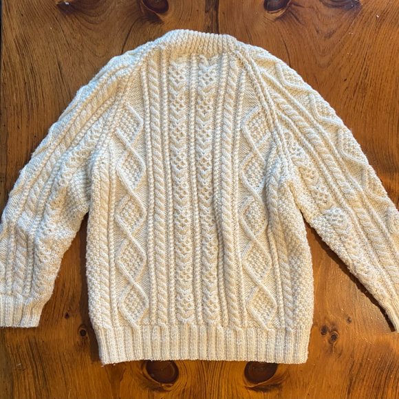 Aran Sweater Market Irish Wool Knit Crew Neck Sweater